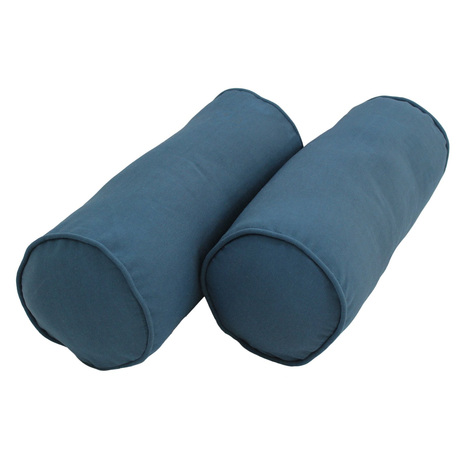 Blazing Needles Twill Bolster Pillows with Cording and Inserts Set of