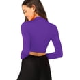 thumbnail image 2 of Women's Casual Slim Fitted Basic Long Sleeve Solid Crop Tee Top, 2 of 3