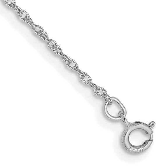 Auriga Fine Jewelry 14K White Gold 0.8mm Light Rope Chain Bracelet 6inch for Women