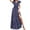 Blue, variant on Long Sleeve Dress Women Fashion Summer Womens V-Neck Short Sleeve Polka Printing Elastic Waist Split Long Length Dress Polka Dot Dress for Women Long Sleeve Summer Dress