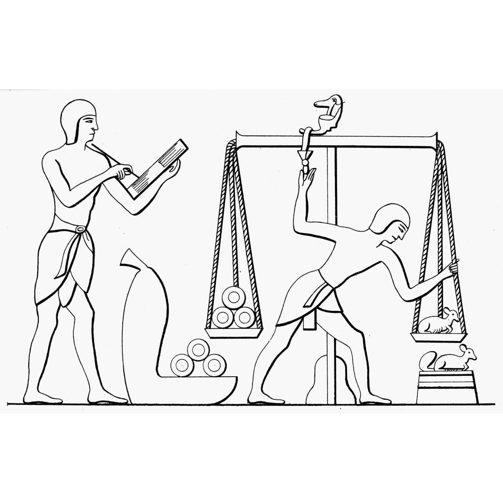 Ancient Egypt Scale Negyptian Balance As Depicted In A Wall Painting