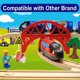 thumbnail image 4 of Tren Locomotora Que Funciona con Pilas para Vías de Tren de Madera, Conexión Magnética, Potente Juego de Tren Bala de Motor Compatible con Thomas, Brio, Chuggington - Juguetes de Tren, 4 of 8