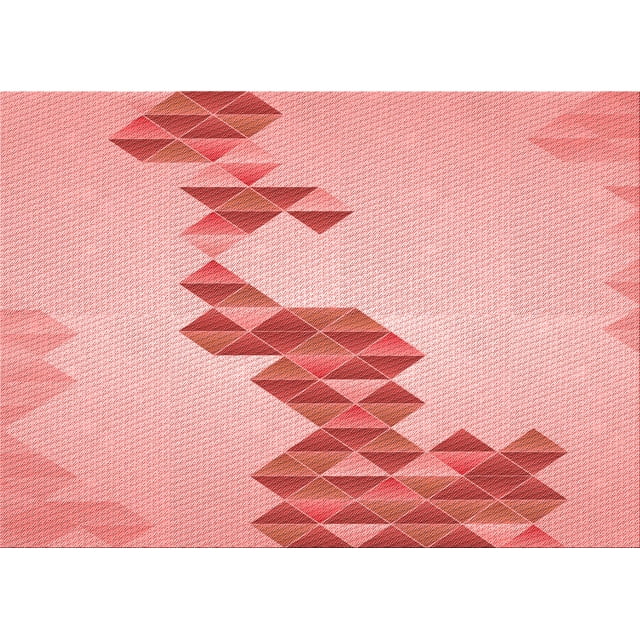 Ahgly Company Machine Washable Indoor Rectangle Transitional Pastel Pink Area Rugs, 7' x 10'