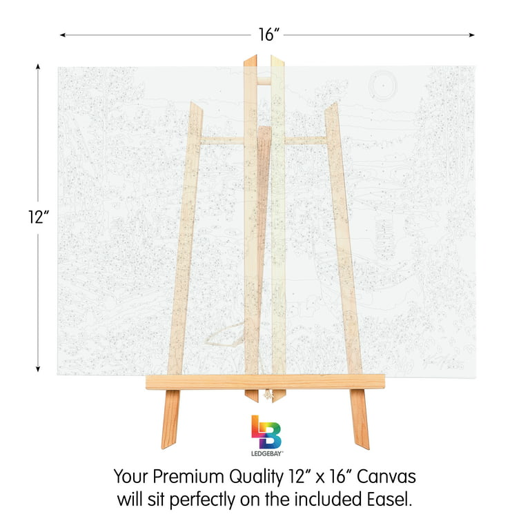 Paint by Numbers for Adults Beginner: Complete DIY Kit on Canvas - Ledg, Size: 12 x 16 Framed
