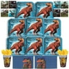 B-THERE Jurassic World Party Pack Bundle - Jurassic World Birthday Set, Seats 8: Plates, Cups, Napkins and Stickers. Childrens Party Supplies