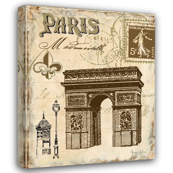 Gregory Gorham 28x35 Gallery Wrapped Canvas Wall Art Titled - Paris Collage II