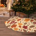 thumbnail image 5 of Xecao Autumn Leaves 2 Pattern Christmas Tree Skirt Round Xmas Tree Mat Base Cover for Holiday Home Decorations-30", 5 of 6