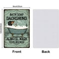 thumbnail image 3 of Vintage Metal Dachshund Bath Soap Tin Sign Bathroom Funny Art Plaque Poster Retro Metal Wall Decorative Tin Signs, 3 of 6