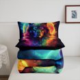 thumbnail image 4 of Exotic Wolf Comforter Set Rainbow Starry Sky Queen Bedding Sets ,Galaxy Quilt Glitter Moon Gothic Duvet Insert,Western Woodland Wild Animal Themed Room Decor, 4 of 5