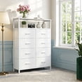 thumbnail image 6 of Nextay 8-Drawer Dresser with Open Shelf, Tall Storage Chest of Drawers for Bedroom, Entryway, Living Room, White, 6 of 7