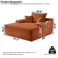thumbnail image 3 of Oooh life Convertible Sofa Bed, Oversized Indoor Chaise Lounge with Cup Holders, Orange Corduroy Floor Chair, No Assembly, 65 inch Large Lounger, 3 of 6