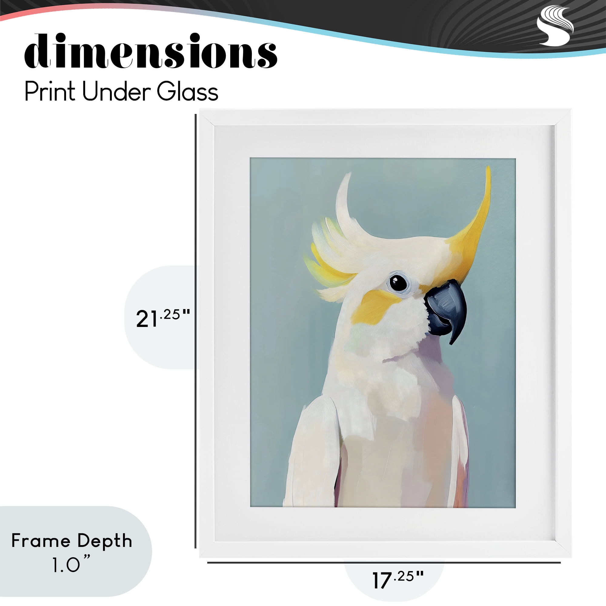Stupell Industries Yellow Crested Cockatoo White Framed Print Under Glass, design by The Prints Vibe
