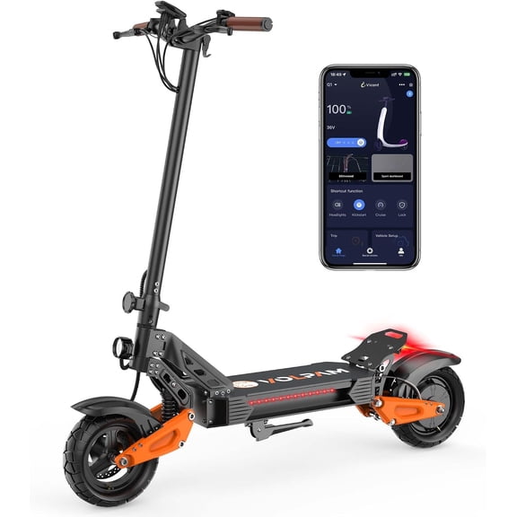Off Road Electric Scooter for Adults, 800W Motor Up to 31MPH, 48V 15.6Ah Battery, 30 Miles Range, 11" Tires, Front & Rear Suspension, Dual Disc Brakes
