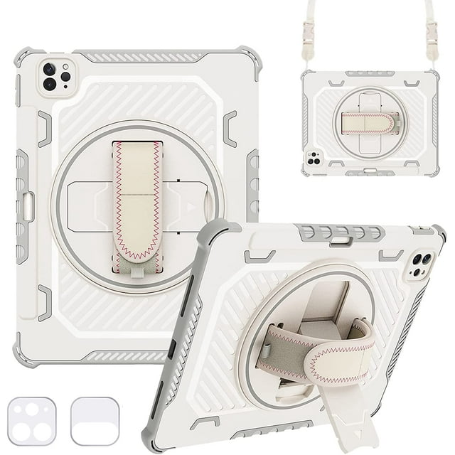 Case for iPad Pro 12.9 2018/2020/2021/2022, Heavy Duty Protective Cover with 360° Rotating Hand Strap & Stand Shoulder Strap for Kids Boys Girls for iPad 12.9 Inch 3rd/4th/5th/6th Gen