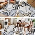 thumbnail image 6 of White Grey Marble Kitchen Runner Rug 2.7x5 Washable Runners for Hallway Non Slip Modern Abstract Art Ink Painting Large Area Rug Indoor Floor Carpet for Bathroom Laundry Entryway Bedroom Living Room, 6 of 7