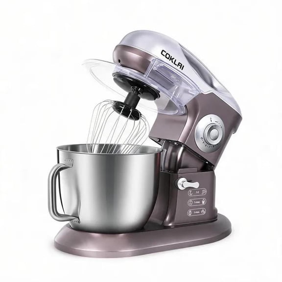 COKLAI Stand Mixer, 10 Speeds Tilt-Head 660W, 7.3-QT Electric Mixer with Stainless Steel Mixing Bowl,with Dough Hook, Flat Beater, Wire Whisk and Splash Guard,24-month warranty