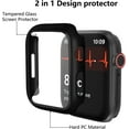 thumbnail image 2 of 5 Pack Hard PC Case for Apple Watch SE 40mm 2022 Series 6 Series 5 Series 4 with Tempered Glass Screen Protector, Ultra-Thin Scratch Resistant Bumper Protective Cover for iWatch Accessories, 2 of 5