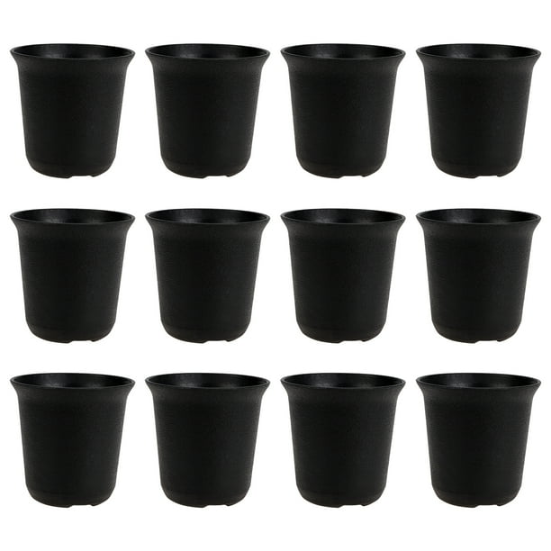 NUOLUX Plastic Pots Plant Flower Drainage Black Nursery 2 Gallon