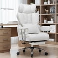 thumbnail image 1 of Desk Office Chair Big  Back PU Leather Computer Chair  Executive Office Chair with Leg Rest and Lumbar Support  Grey Office Chair, 1 of 6