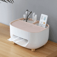 thumbnail image 4 of Soporte para cubierta de caja de pañuelos con almacenamiento, caja de pañuelos para servilletas, caja de pañuelos multifunción, organizador de almacenamiento de material ABS para baño, dormitorio y, 4 of 6