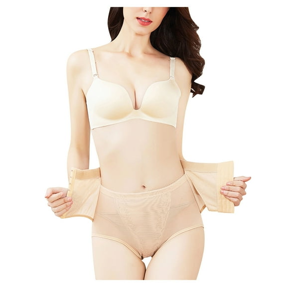 AOOCHASLIY Shapewear for Women Clothes Women Butt Lifter Shapewear Hi-Waist Double Panty Body Shaper