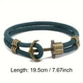 thumbnail image 5 of Nautical Anchor Bracelet - Handcrafted Durable Braided Rope, Bohemian Minimalist Style for Casual Attire & Gifting,Dark Blue, 5 of 8