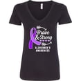 thumbnail image 3 of Inktastic Alzheimer's Awareness Brave and Strong Women's V-Neck T-Shirt, 3 of 5