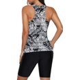 thumbnail image 3 of Maillots de Bain Tankini à Imprimé Color Block pour Femmes avec Capris de Bain s-TTTG, 3 of 3
