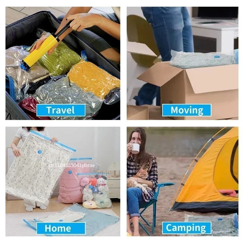5pcs Thickened Vacuum Compression Bag,Transparent Quilt Vacuum Bags, Storage Bags, Household Clothing Storage and Sorting Bag