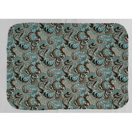 

Brown & Teal Paisley Dish Drying Mat by Penny s Needful Things (White)