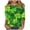 09 Green, variant on St Patricks Day Tops for Women, 3/4 Sleeve T Shirt, Crew Neck Tees Blouse Ladies' Loose Casual St. Patrick's Day Printed Shirts Round Neck Three Quarter Sleeves 3/4 Sleeved T-Shirt Top