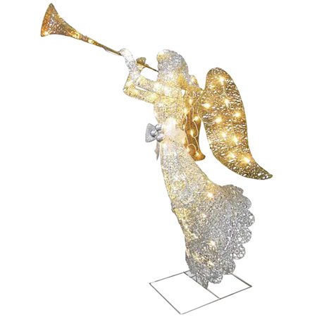Frogued Angel Table Decor Battery Powered LED Acrylic Garden Trinkets Lighted Angel Statue Office Decor (Angel)