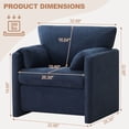 thumbnail image 2 of Oversized Accent Chair, 32.68" Wide Modern Armchair with Deep Seat, Mid-Century Comfy Reading Chair, Chenille Sofa Chair, Blue, 2 of 7