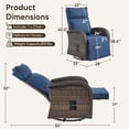 thumbnail image 2 of Giantfurnni Outdoor Wicker Swivel Reclining Chair Patio Chaise Lounge Chair Recliner with Adjustable Backrest and Footrest for Pool Deck, 2 of 12
