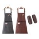 thumbnail image 1 of Delantales ajustables con pechera y bolsillos, delantales de cocina para hombres y mujeres, delantal de Chef para hornear al aire libre, 2 unidades, 1 of 5