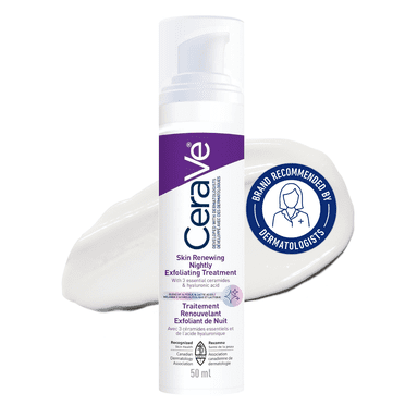 CeraVe Nightly Exfoliating Treatment, AHA Face Cream with Glycolic and Lactic Acids for Fine Lines and Pores, 50mL