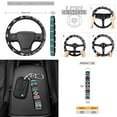 thumbnail image 3 of KUIFORTI Ethnic Style Pattern Car Seat Covers Full Set 15 Piece Seat Covers Steering Wheel Cover Seatbelt Covers Cup Coasters Car Garbage Bag Air Vent Storage Bag Rear View Mirror Cover Keychain, 3 of 6