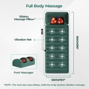 Himouta Full Body Massage Mat with Heat, Detachable Back Massage pad with Vibration Motors for full body massage,Gift