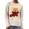 thumbnail image 2 of Sweaters for Women Trendy Soft Crew Neck Long Sleeve Sweater Cartoon Graphic Knit Pullover Going Out Outfits, 2 of 4