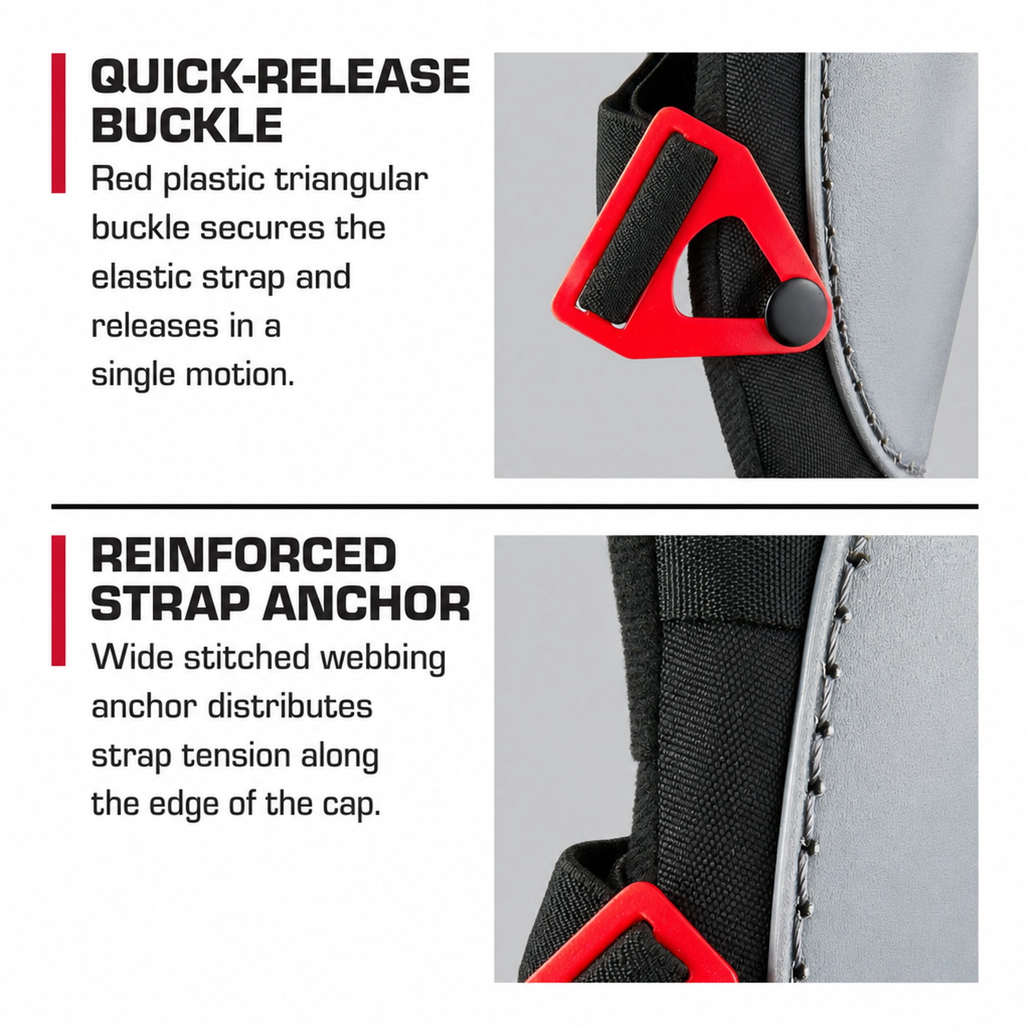 Hyper Tough Protective Hard-Shell Rocker Knee Pads, 2 Pack