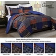 thumbnail image 5 of Chezmoi Collection Sherman 3-Piece Oversized Comforter Set - Multicolor Plaid Patchwork Printed Microfiber Bedding, Queen Size, 5 of 11