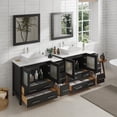 thumbnail image 4 of Vanity Art 84" Double Sink Bathroom Vanity Set with Engineered Marble Top and Free Mirrors, 4 of 9