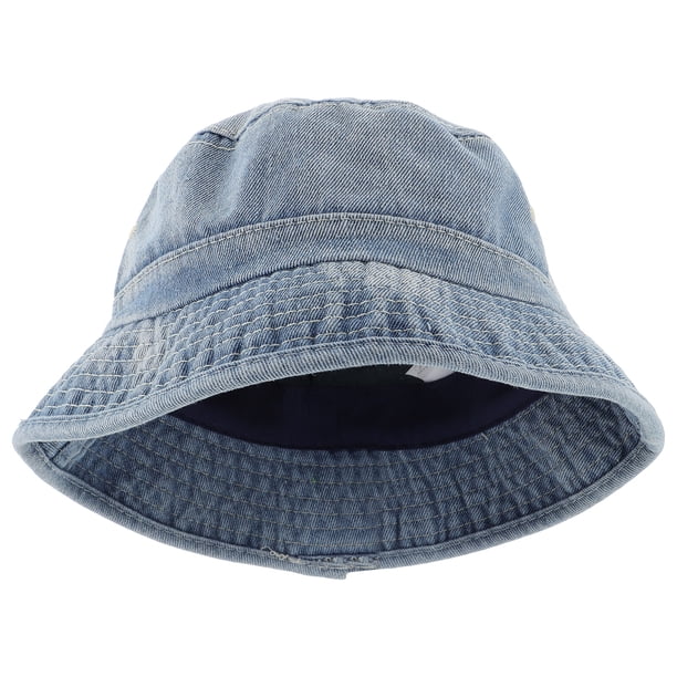 BRIGHTFUFU 1pc sombrero de cucharón sombrero de algodón retro denim gorra verano sombrero de sol al aire libre cabeza