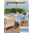 thumbnail image 5 of Outdoor Tablecloths with Umbrella Hole & Zipper, Blue Grey Abstract 54x80 Inch Tablecloth Rectangle, Gradient Geometric Graffiti Modern Art Waterproof Table Cloth, Patio/Pool/Picnic Table Covers, 5 of 8
