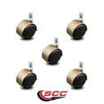 thumbnail image 2 of 2 Inch Antique Brass Hooded Nylon Twin Wheel Grip Ring Chair Casters Set 5 SCC, 2 of 2
