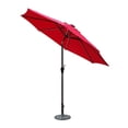 thumbnail image 1 of 9 ft. Aluminum Umbrella with Crank & Solar Guide Tubes - Brown Pole & Red Fabric, 1 of 1
