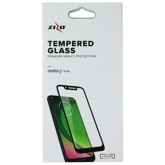Zizo Full Glue Glass Screen Protector Compatible with Moto G7 Play with Anti Scratch and 9H Hardness Black