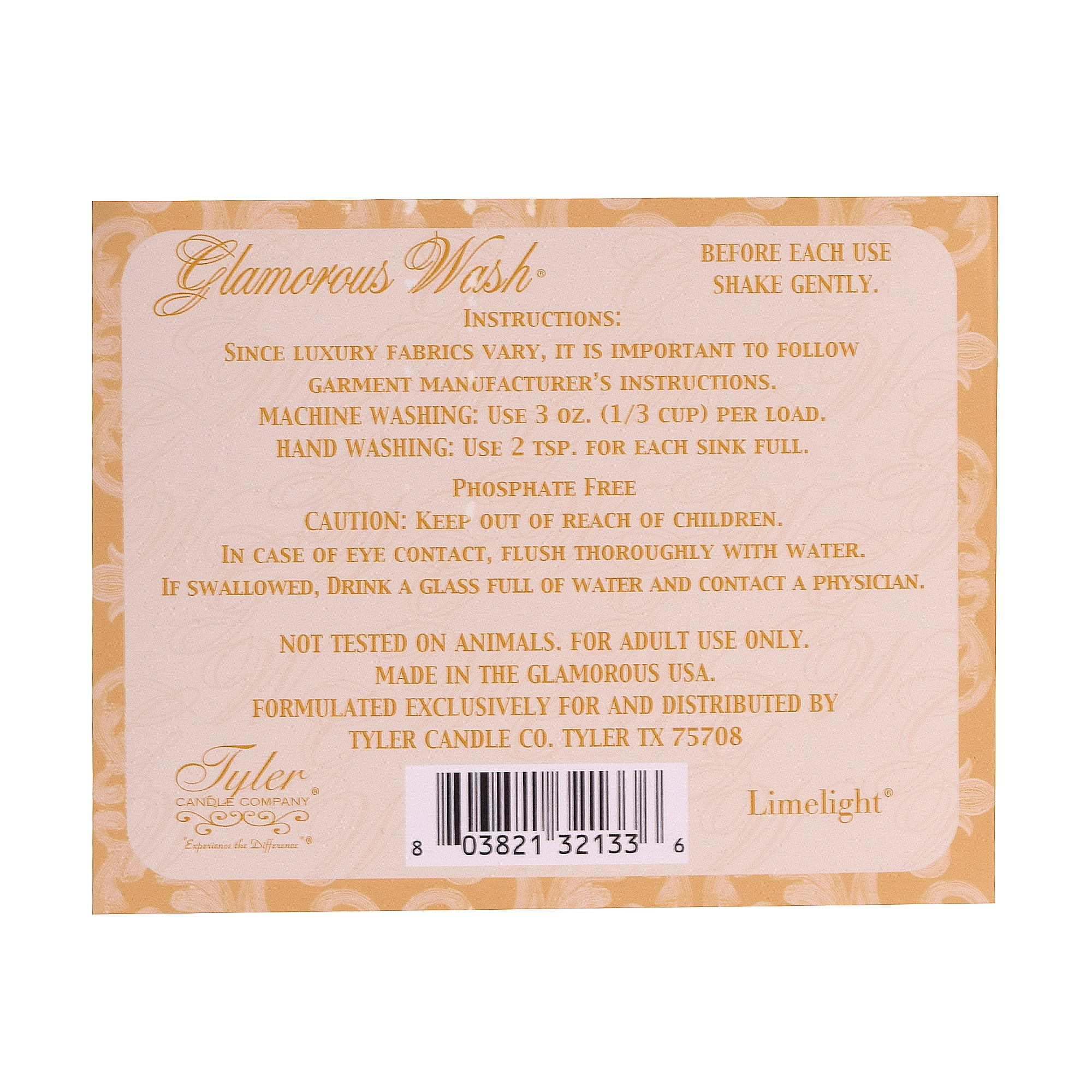 Tyler Candle Limelight Glamorous Wash Liquid Laundry Detergent, 12 Loads, 32 fl oz