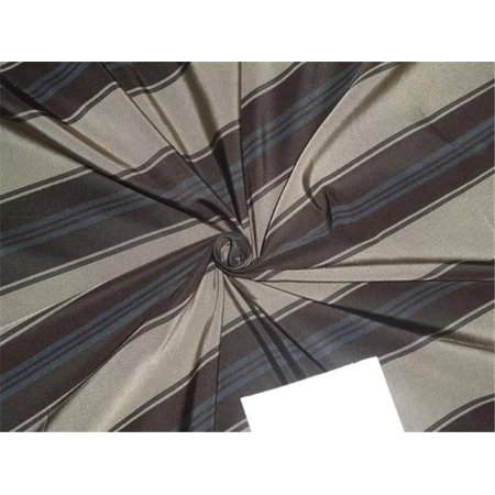100% Silk Taffeta Fabric GREY/BLACK/BLUE COLOR stripes 54" wide Taf#S137