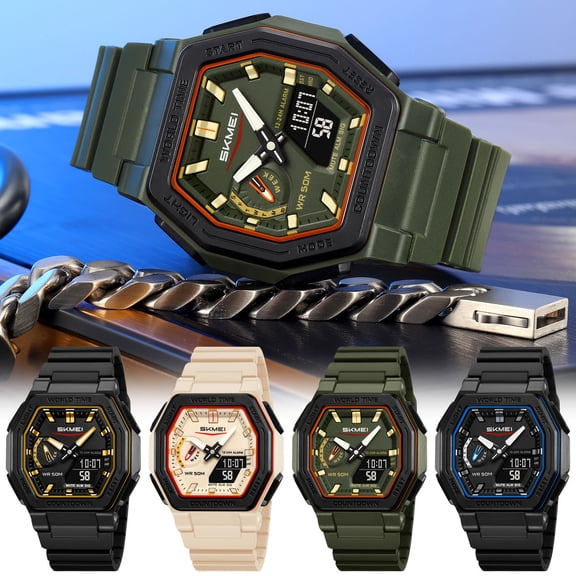 Msgweeeg Men's Wrist Watches Watches for Men Men's Outdoor Sports Digital Watch Waterproof with Luminous Display Suitable for Hiking Camping Running Swimming and Other Sports